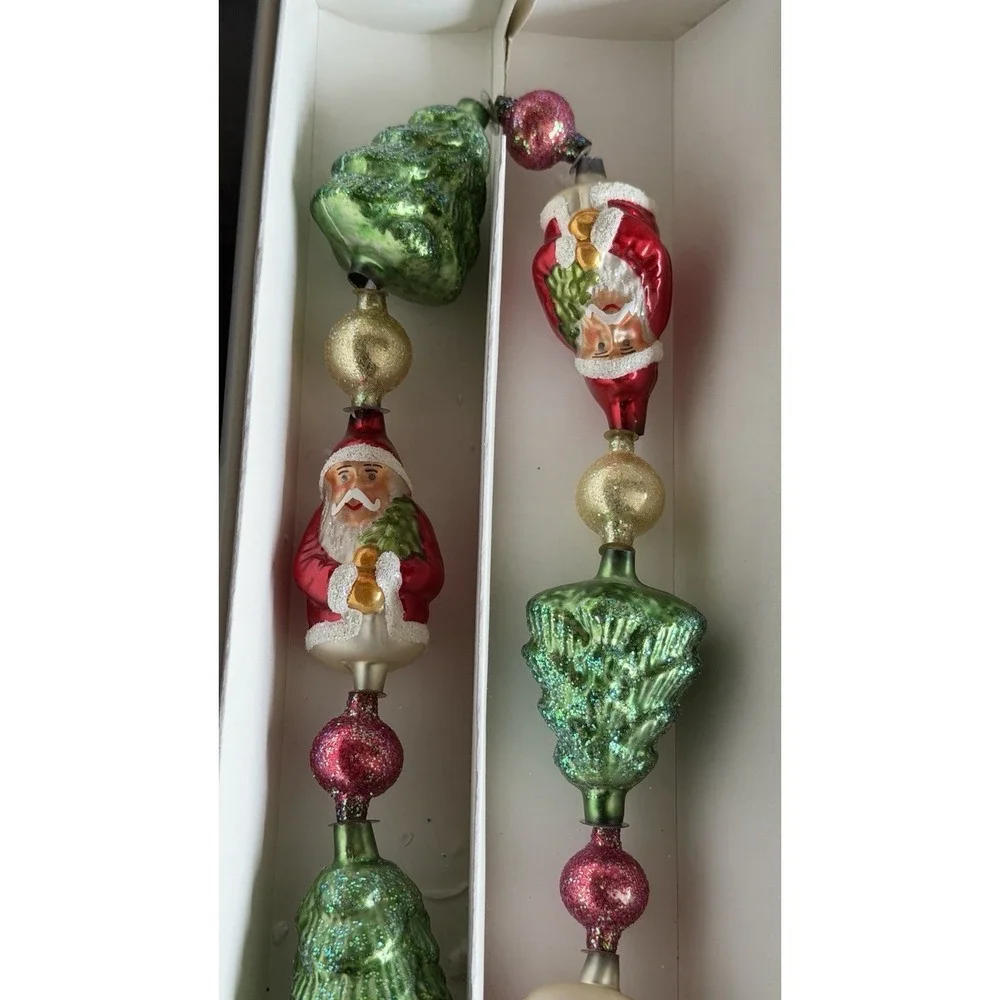 Christopher Radko Glass Christmas Garland Santa‎ Tree Ornaments 97-453-0